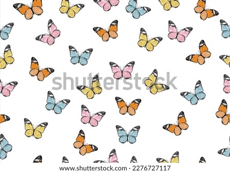 butterfly colorful hand drawn design vector
