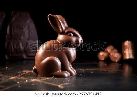 chocolate bunny on a dark background Royalty-Free Stock Photo #2276731419
