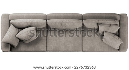 Top view of sofa with cushions
