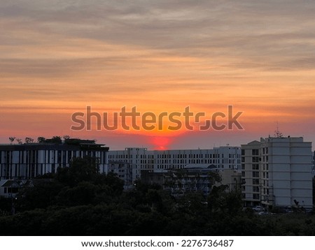 sky sunset view orange city