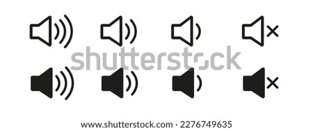 Speaker icon set. volume icon vector. loudspeaker icon vector. sound symbol. Royalty-Free Stock Photo #2276749635