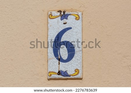 Old Weathered House Number 6, Tile on Wall
