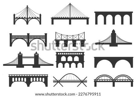 Bridge and Arch Icons and Symbols. Bridge vector icon set Royalty-Free Stock Photo #2276795911