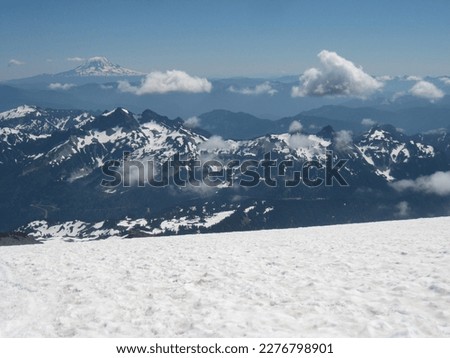 Looking at the Cascade Range from High on Mount Rainier 
