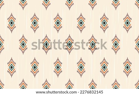 Ikat geometric folklore ornament. Tribal ethnic vector texture. Seamless pattern , folk embroidery, and Mexican style. Aztec geometric art ornament print.Design for carpet, cover.wallpaper,wrapping