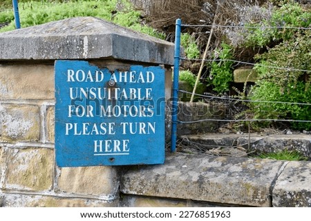Road Unsuitable For Road Vehicles Sign, Derbyshire, UK. October 2023. 