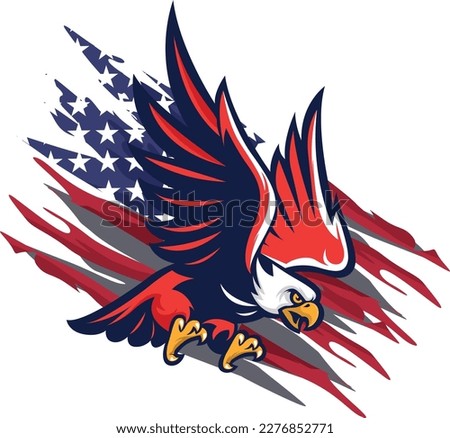 bald eagle with america flag color