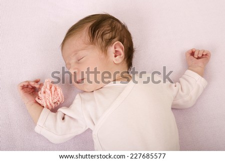 young baby sleeping, studio picture