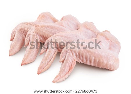 Raw chicken wings isolated on white background with full depth of field Royalty-Free Stock Photo #2276860473