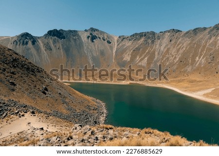 View inside of Volcano Nevado de Toluca National park with lakes inside the crater. landscape near of Mexico City . High quality photo Royalty-Free Stock Photo #2276885629