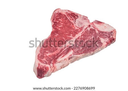 Porterhouse T-bone raw beef meat Steak. Isolated on white background Royalty-Free Stock Photo #2276908699