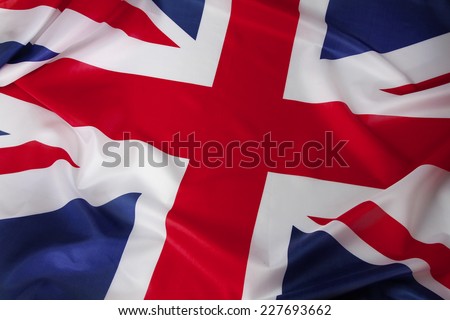 Closeup of Union Jack flag