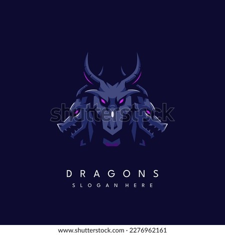 Three Dragons Logo Design Illustration Vector