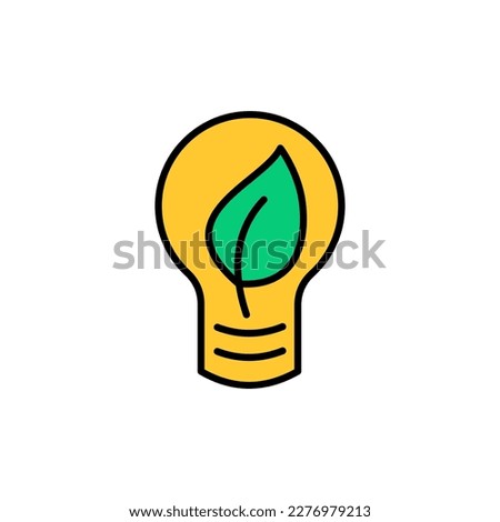 Lightbulb lamp eco energy innovation environmental icon outline fill