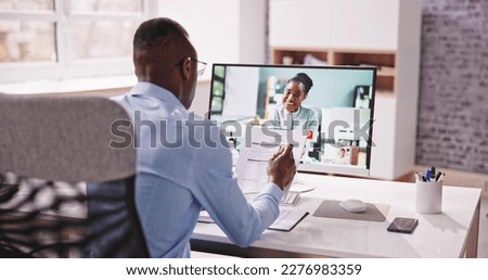 Online Video Conference Job Interview Meeting Call Royalty-Free Stock Photo #2276983359
