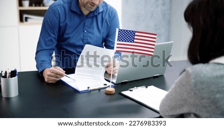 US Immigration Application And Consular Visa Interview Royalty-Free Stock Photo #2276983393