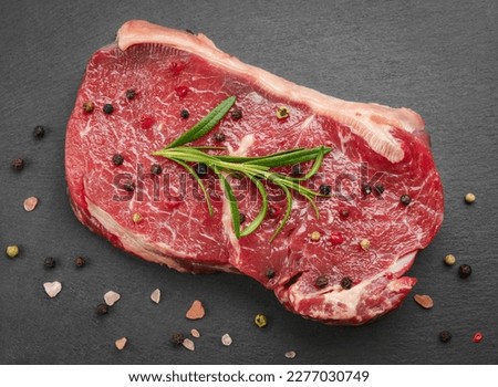 Beef steak, seasoned ready to be grilled