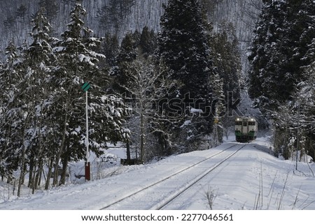 Train Running in the Snow