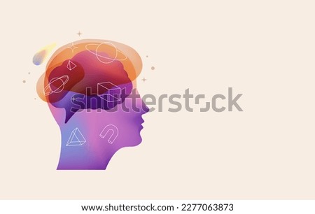 Creative brain psychological concept illustration. Innovation and creativity poster, cover