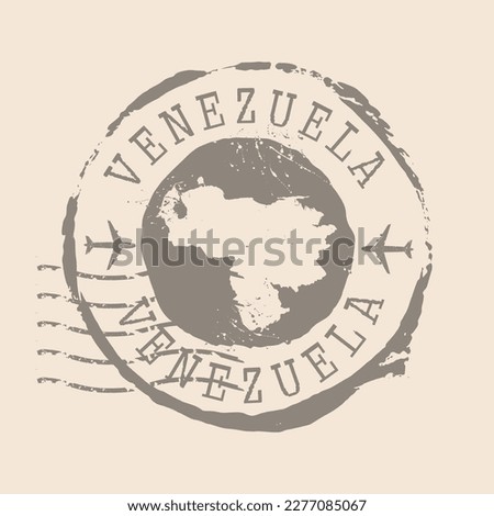 Stamp Postal of  Venezuela. Map Silhouette rubber Seal.  Design Retro Travel. Seal of Map Venezuela grunge  for your design.  EPS10 Royalty-Free Stock Photo #2277085067