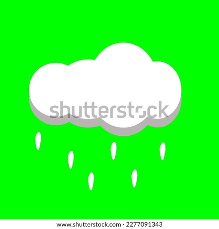 Rain Icon isolated on Green Background 