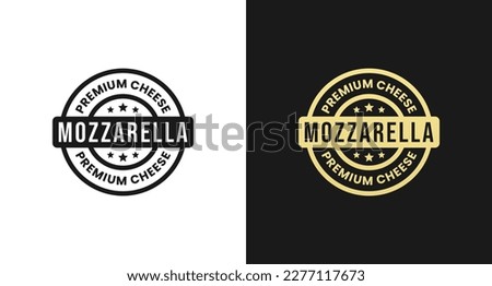 Mozzarella cheese label or Mozzarella cheese stamp vector isolated in flat style. Best Mozzarella cheese sign vector for packaging design element. Mozzarella cheese stamp vector for product packaging  Royalty-Free Stock Photo #2277117673