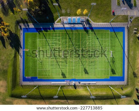Aerial View of Outdoor Football Field