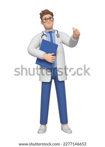 3D rendered cartoon doctor character