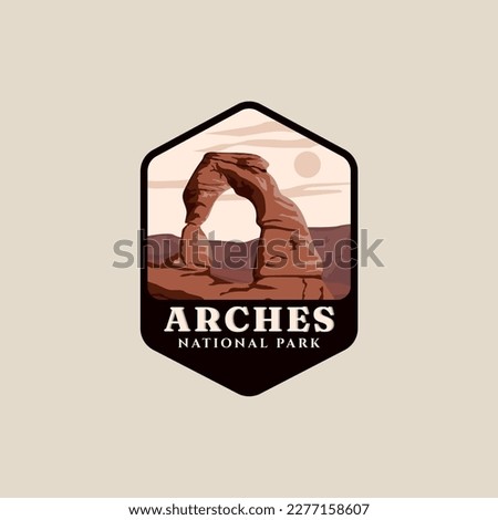 arches national park logo vintage vector symbol illustration design
