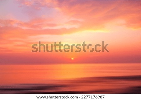 Romantic Sunset at sea ocean long shutter speed blurred ,Sunrise abstract background use us colorful background composition for website magazine or graphic design backdrop