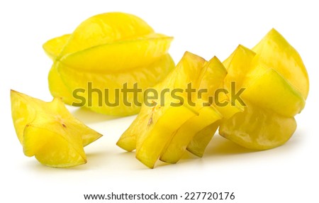 Yellow Carambola - Star fruit isolated on white background