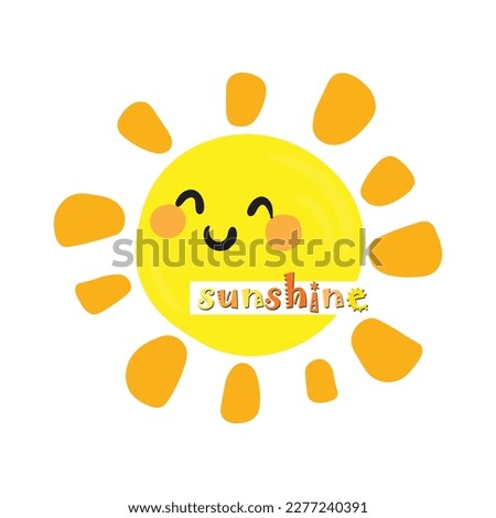 Vector art of sun with sunshine written on it.