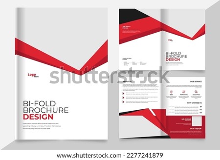 corporate business brochure template, modern print ready bi fold brochure design template