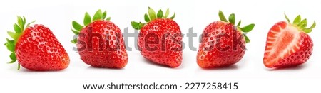 Set of strawberries: Exploring the nutritional benefits and potential health effects of this delicious fruit. Royalty-Free Stock Photo #2277258415