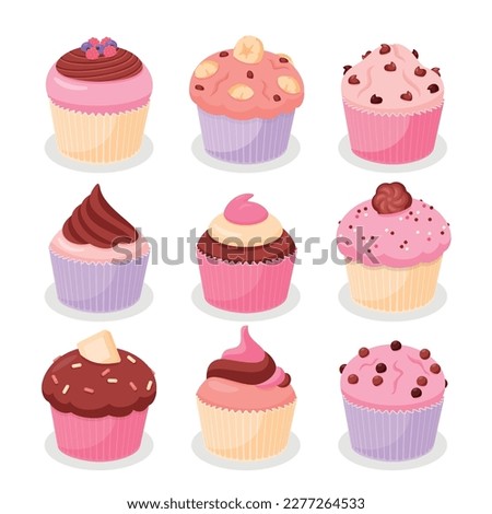 Muffins and cupcakes of several flavors collection