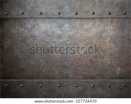 grunge metal with rivets background Royalty-Free Stock Photo #227726470