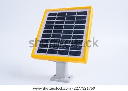 Portable solar panel isolated on white background. Small solar battery cell panel. Renewable and clean energy concept
 Royalty-Free Stock Photo #2277321769