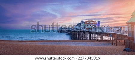 Brighton Pier, UK during sunset England Royalty-Free Stock Photo #2277345019