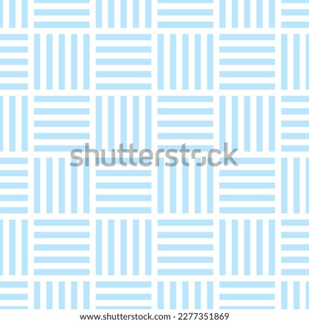 Simple Clear Geometric Seamless Pattern Vector White Blue Abstract Background. Retro Style Graphic Design Squares With Bold Lines Repetitive Pure Abstraction. Simplicity Trend Endless Textile Ornament Royalty-Free Stock Photo #2277351869