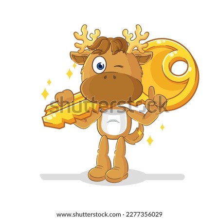 the moose carry the key mascot. cartoon vector