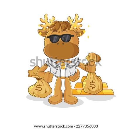 the moose rich character. cartoon mascot vector
