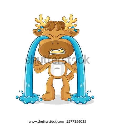 the moose crying illustration. character vector