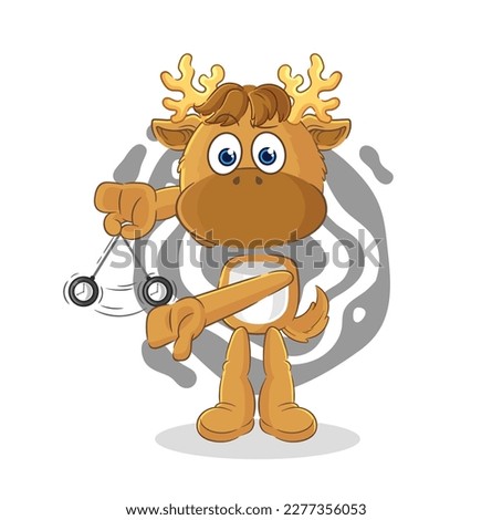 the moose hypnotizing cartoon. cartoon mascot vector