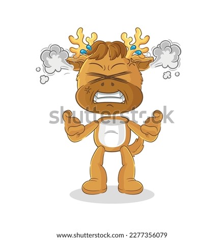 the moose very angry mascot. cartoon vector