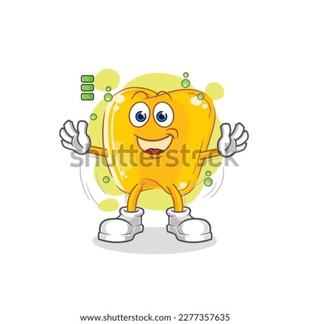 the gold teeth full battery character. cartoon mascot vector