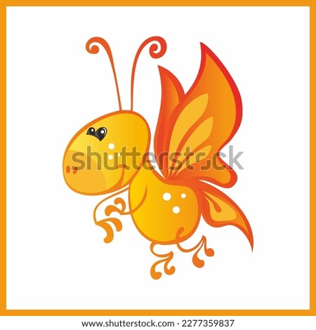 Cute and Beautiful Butterfly Illustration Icon Design