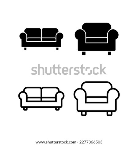 Sofa icon vector illustration. sofa sign and symbol. furniture icon Royalty-Free Stock Photo #2277366503