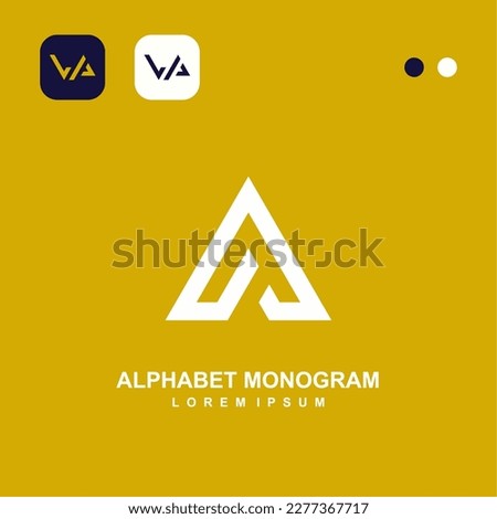 Triangle monogram logo premium vector logotype for business, brand, initial, consept. Letter A logo. Alphabet logo.