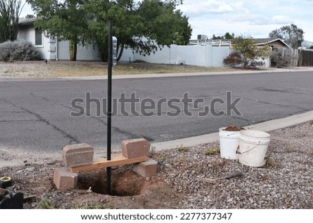 Digging and Leveling, Installing a New Mailbox, Arizona Suburb