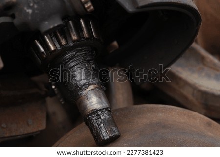 Truck front axle bearings for inspection Royalty-Free Stock Photo #2277381423